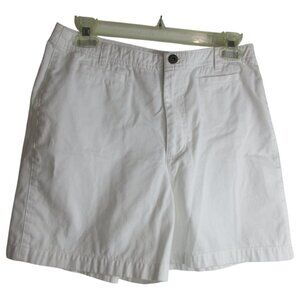 Liz Claiborne Chino Shorts Womens‎ Petite 10 White Solid Stretch Regular Outdoor